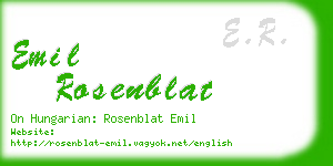 emil rosenblat business card